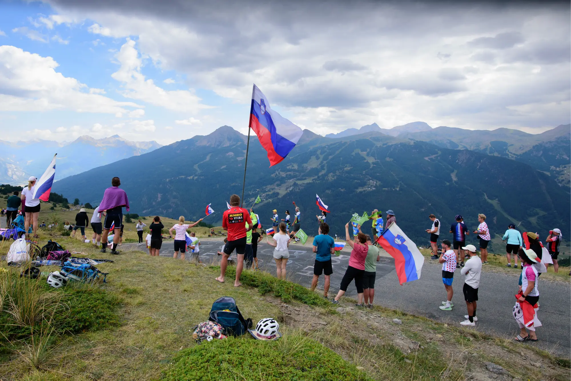 Slovenski navijači ob progi Tour de France
