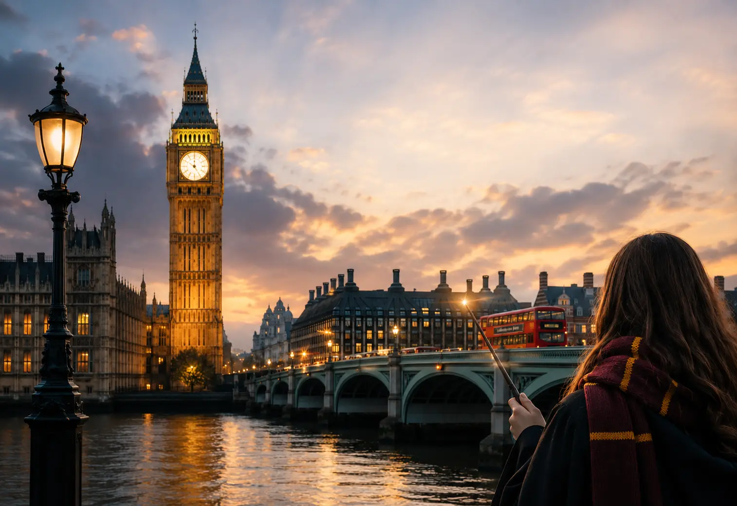 Doživetje Harryja Potterja v Londonu s pogledom na Big Ben